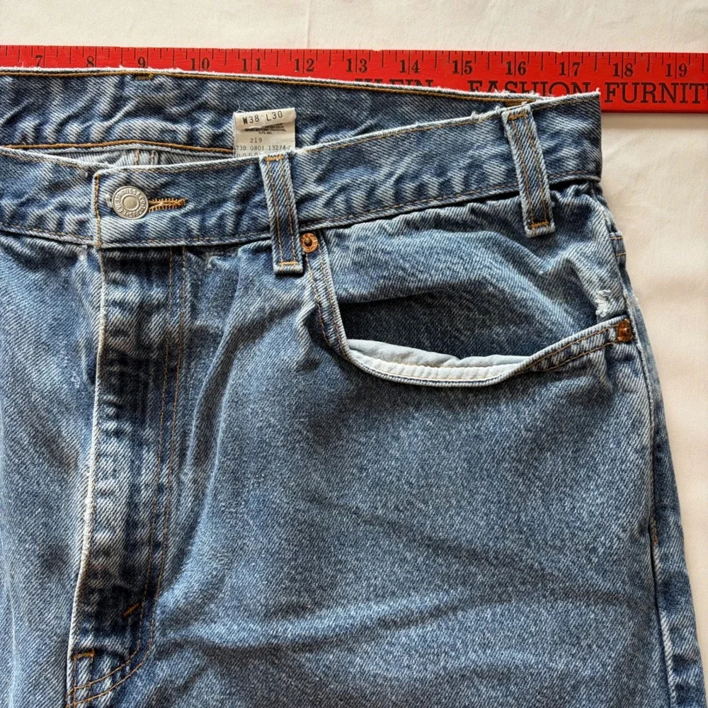 Levis 505 Regular Fit Straight Leg Jeans Blue Denim Mens 38x30 00505-0216‎